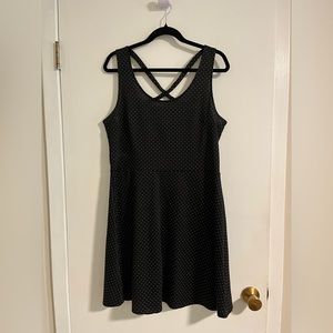H&M black dress with white polka dots